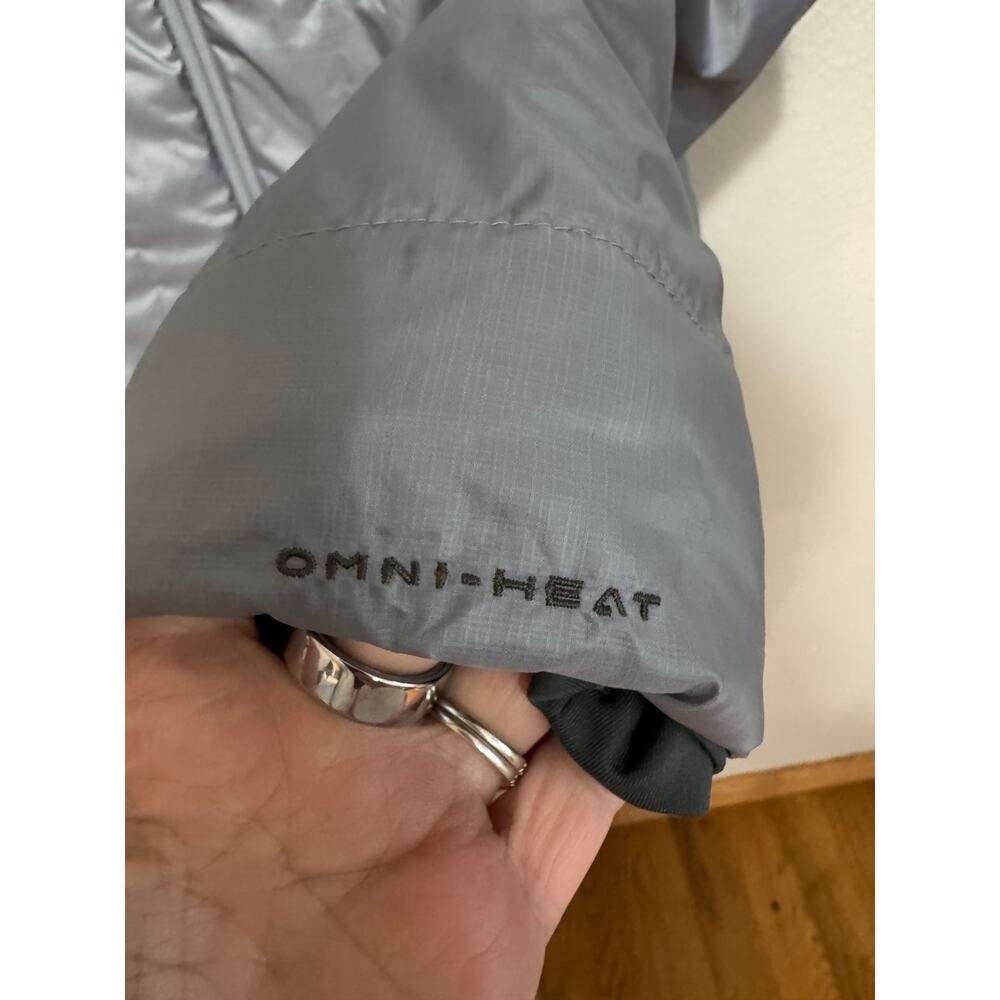 Columbia Omni-Heat Silver Gray Quilted Puffer Coat Size Large - Picture 3 of 8